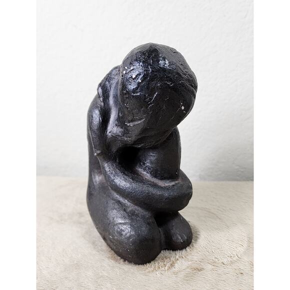 Austin Productions Sculpture 1970 Woman Girl Seated Statue Mid Century Vintage - Picture 5 of 14